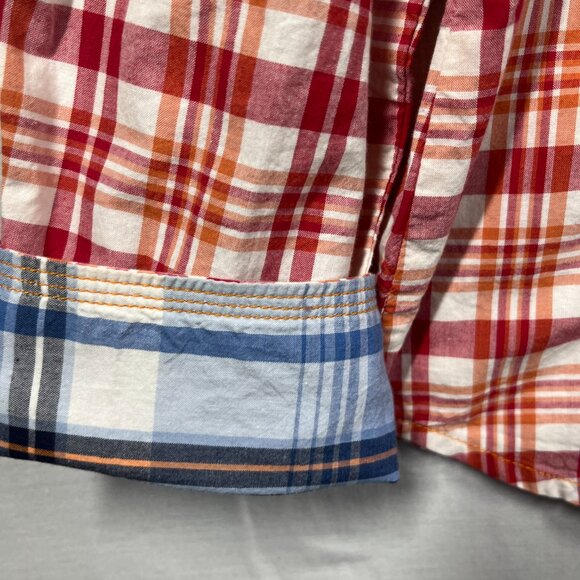 True Religion Shirt Mens Large Western Pearl Snap Long Sleeve Plaid Cotton Cuff - Picture 4 of 16
